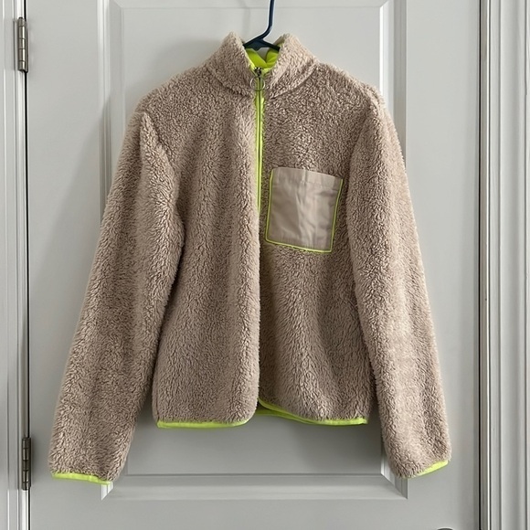H&M Cream Fleece Jacket w/ Yellow Highlight - Picture 1 of 4